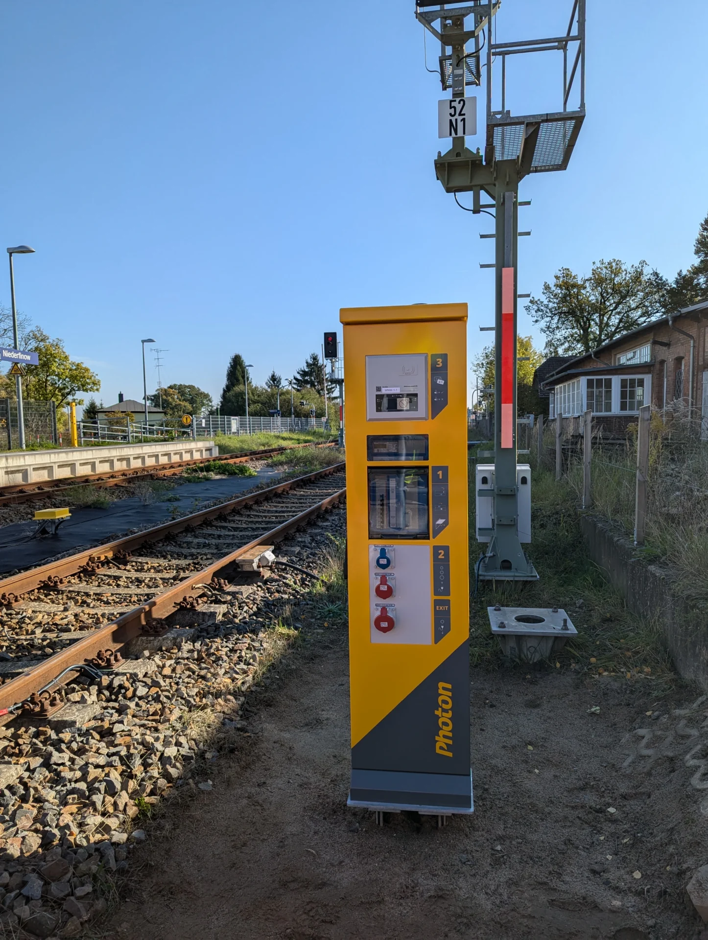 Photon Einzelelektrant, Elektrant1 smart ID-PMT an Bahngleis