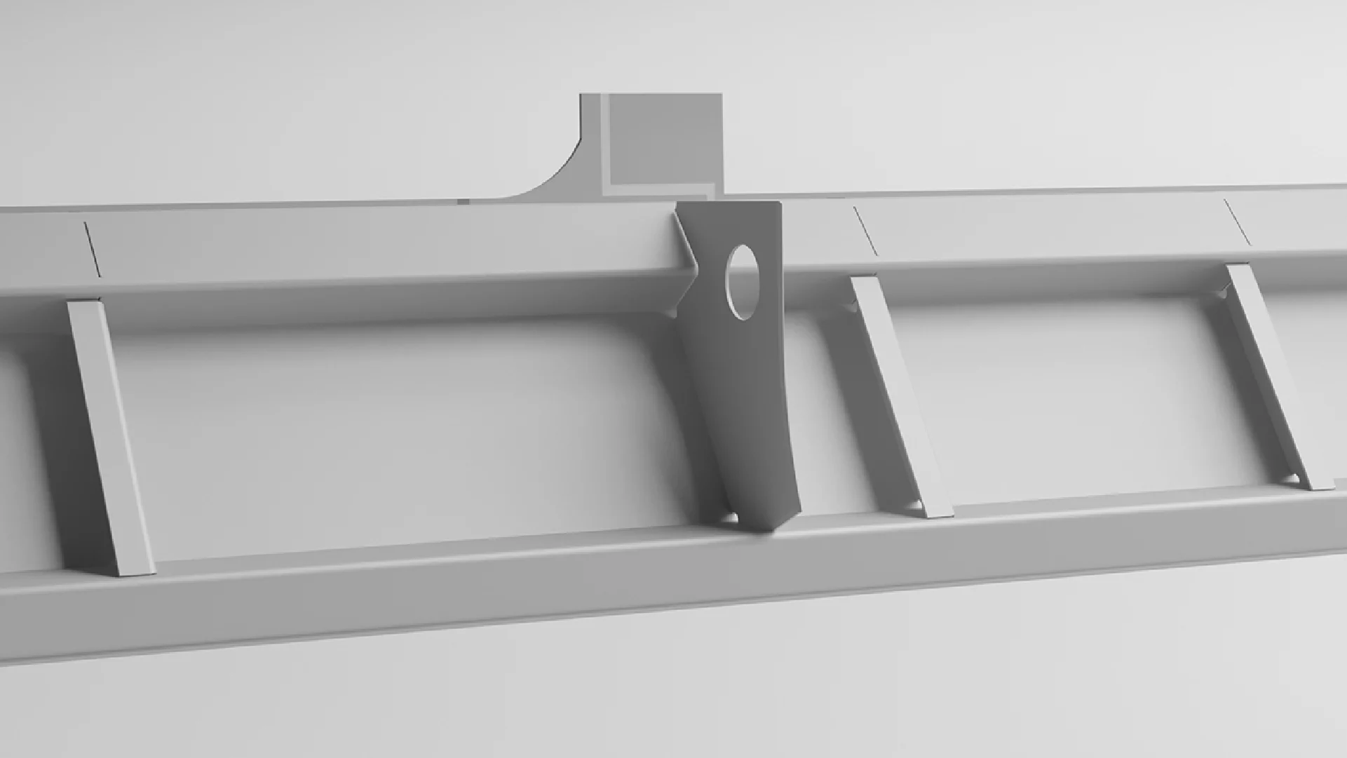 Detailansicht eins lasergeschweißten Photon Dachgurts für S-Bahn HH