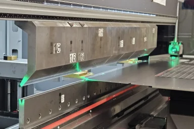 Edging bench Production facility Photon Meissen, machine for metalworking