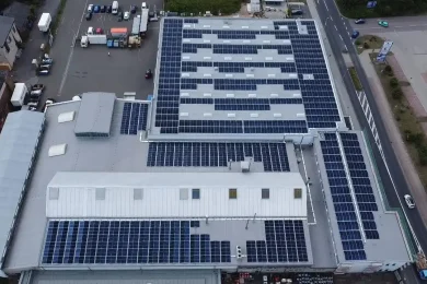 Photovoltaik-Anlage, Photon Standort Meißen von oben