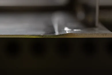 Close-up of Tailored Blank at sheet metal processing Photon