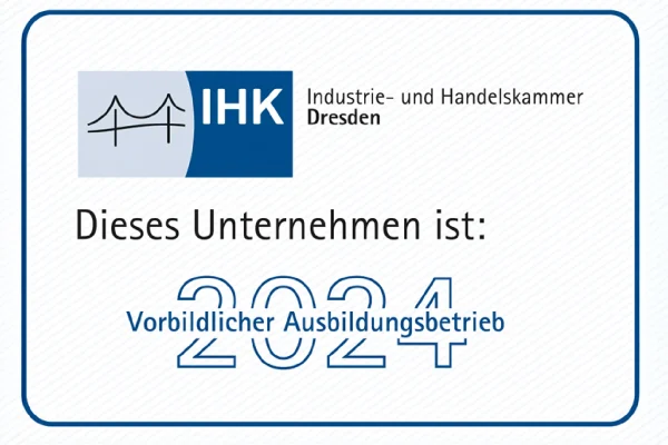 IHK badge, exemplary training company 2024