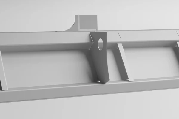 Detailansicht eins lasergeschweißten Photon Dachgurts für S-Bahn HH