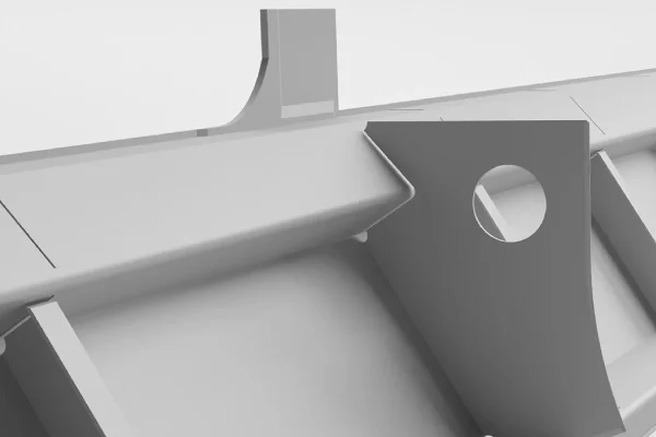 Detailansicht eins lasergeschweißten Photon Dachgurts für S-Bahn HH